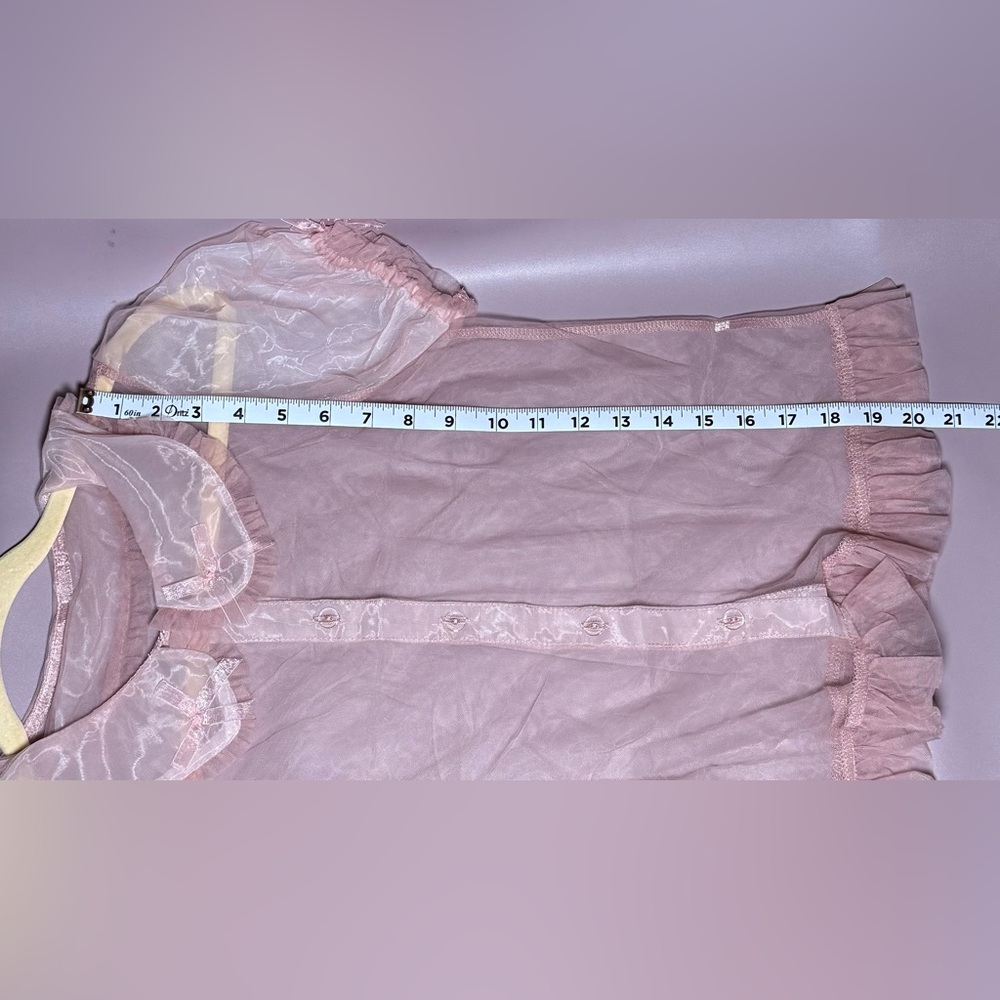 Pink Ruffled Mesh Top - Picture 3 of 6